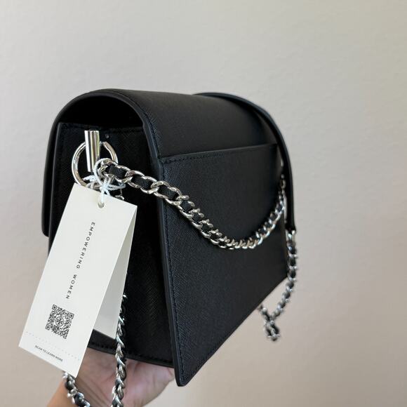 Tory Burch ROBINSON CONVERTIBLE SHOULDER BAG 154317 Black/Silver Authentic‼️ - Picture 13 of 16